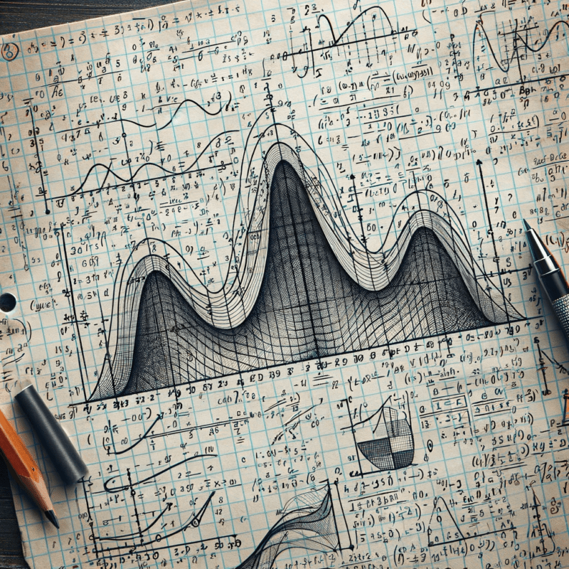 Foglio di carta millimetrata con funzioni logaritmiche disegnate a mano ed esercizi.