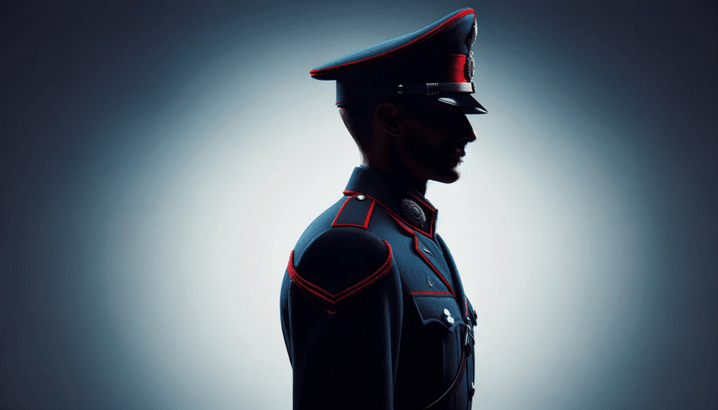 Un carabiniere di profilo che si chiede quanto guadagna un Maresciallo nell’Arma dei Carabinieri