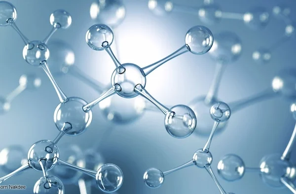 Modello trasparente di una molecola.