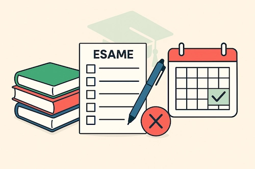 schema che mostra gli esami indietro