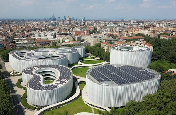 visione dall'alto del campus bocconi che mostra come entrarci