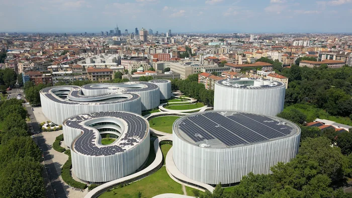 visione dall'alto del campus bocconi che mostra come entrarci