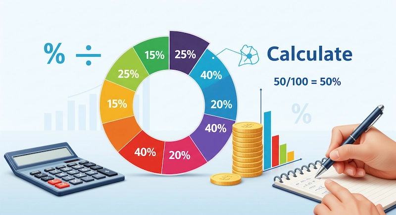 immagine mostra come si effettua il calcolo della percentuale
