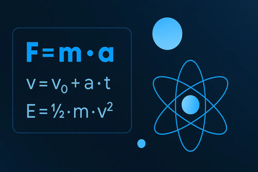 immagine che mostra le formule contenute all'interno del formulario di fisica 1