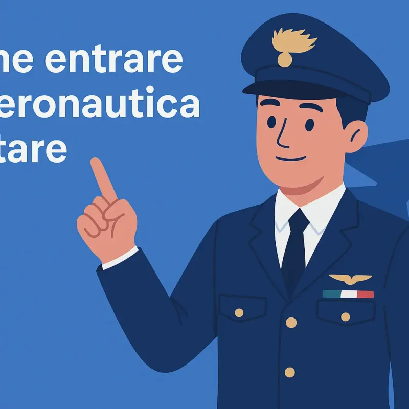 copertina dell'articolo che parla di come entrare in aeronautica militare rappresenta un ufficiale dell'aeronautica che indica il titolo