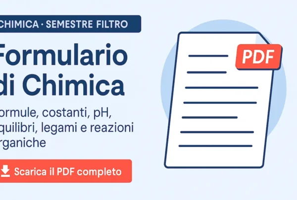 immagine di copertina del formulario di chimica per il semestre filtro che mostra tutte le formule dell'esame