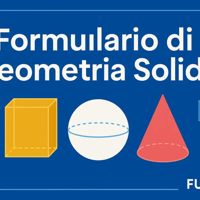 Copertina formulario geometria solida con cubo, sfera e cono in stile Futura