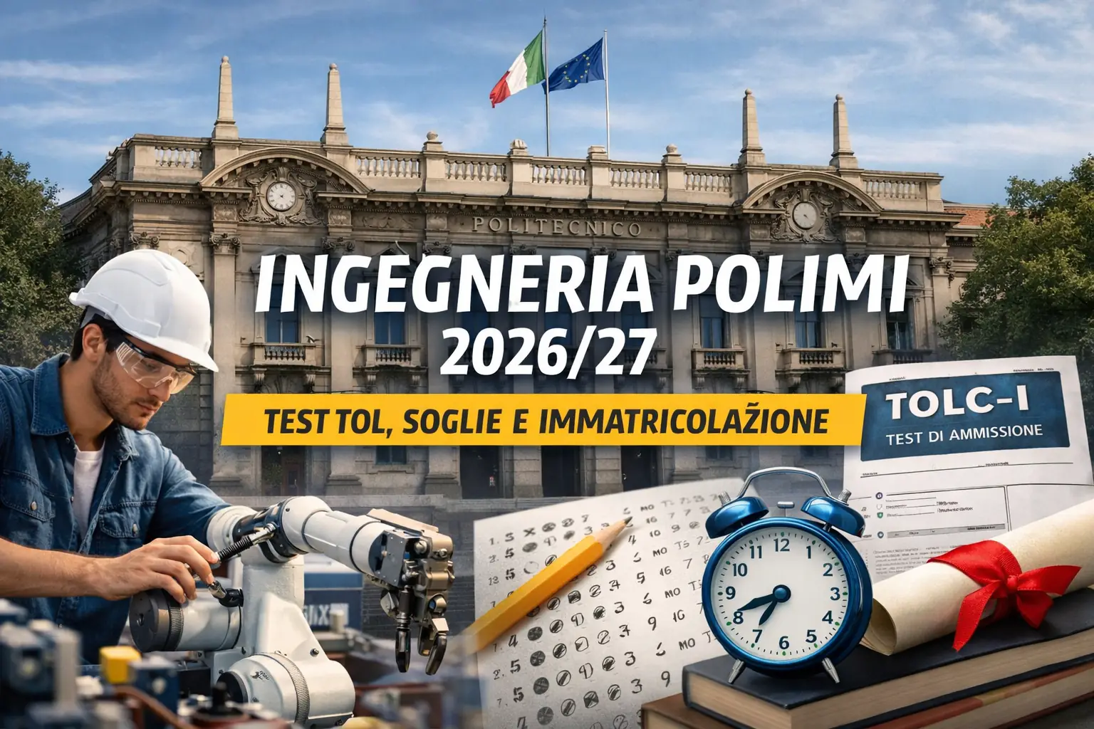 Bando Ingegneria Polimi 2026/27: test, soglie, finestre e immatricolazioni (con fase anticipata 2027/28)