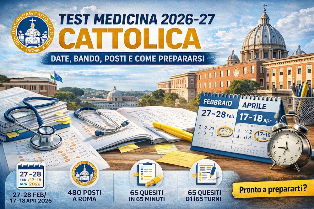 Test Medicina 2026-27 Cattolica: date, bando, posti e come prepararsi