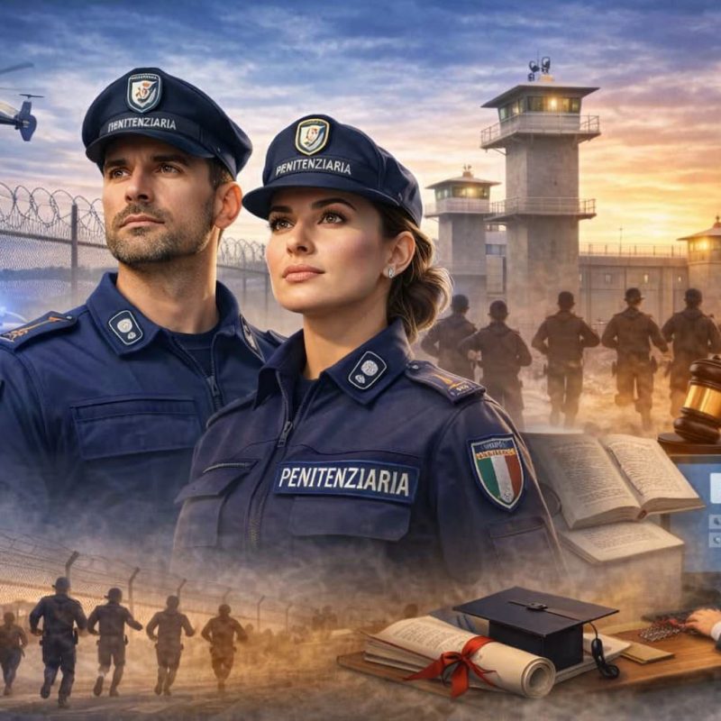 copertina per l'articolo Concorso 3350 Agenti Polizia Penitenziaria 2026 che mostra due poliziotti in posa.