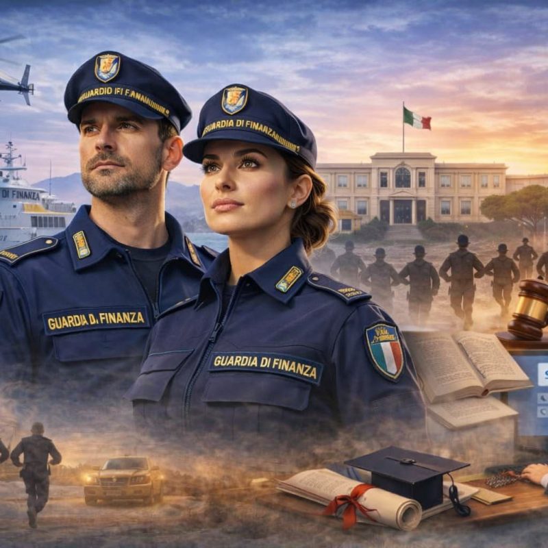 copertina per l'articolo Concorso 983 Marescialli della Guardia di Finanza 2026 che mostra due finanzieri in posa.