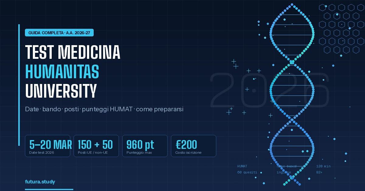 Test Medicina 2026-27 Humanitas: date, bando, posti e come prepararsi