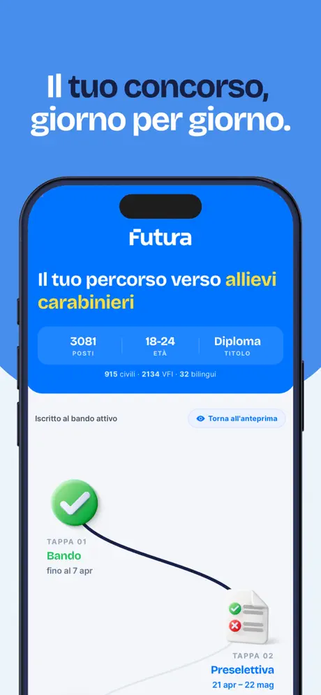 Screenshot 1 dell'app Quiz Concorsi Futura