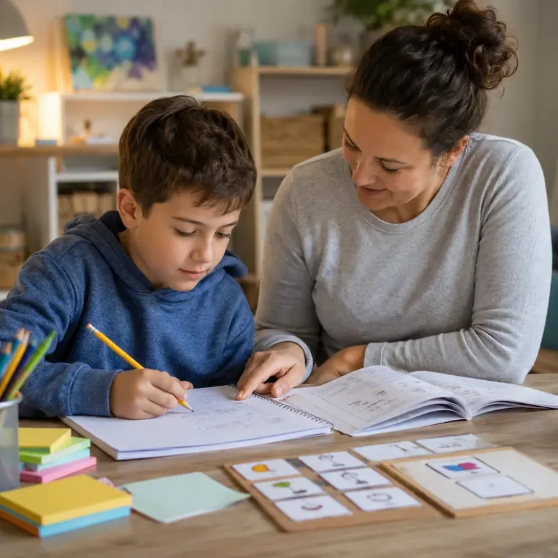 immagine di copertina per l'articolo su cosa sono le neurodicergenze raffigurante un'insegnante che assiste un bambino con dsa durante lo studio