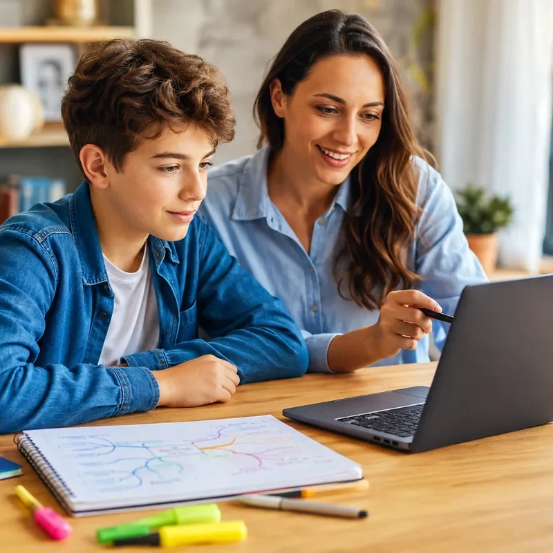 tutor dsa aiuta bambino a studiare tramite strumenti compensativi